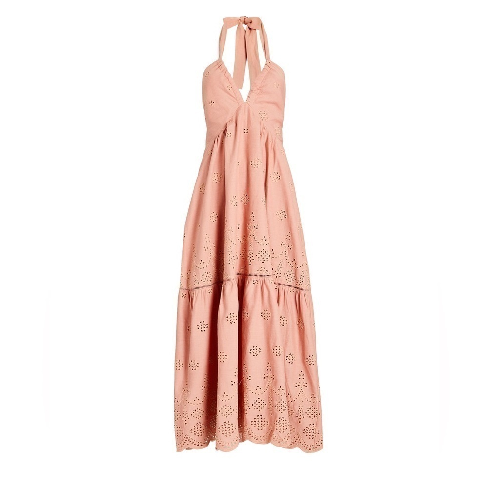 Intermix Kivari Cassidy Eyelet Halter Maxi Dress - Picture 2 of 8
